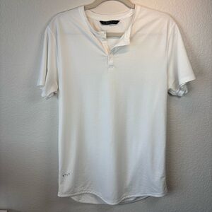 BYLT Basics No-Collar Polo Shirt White - M